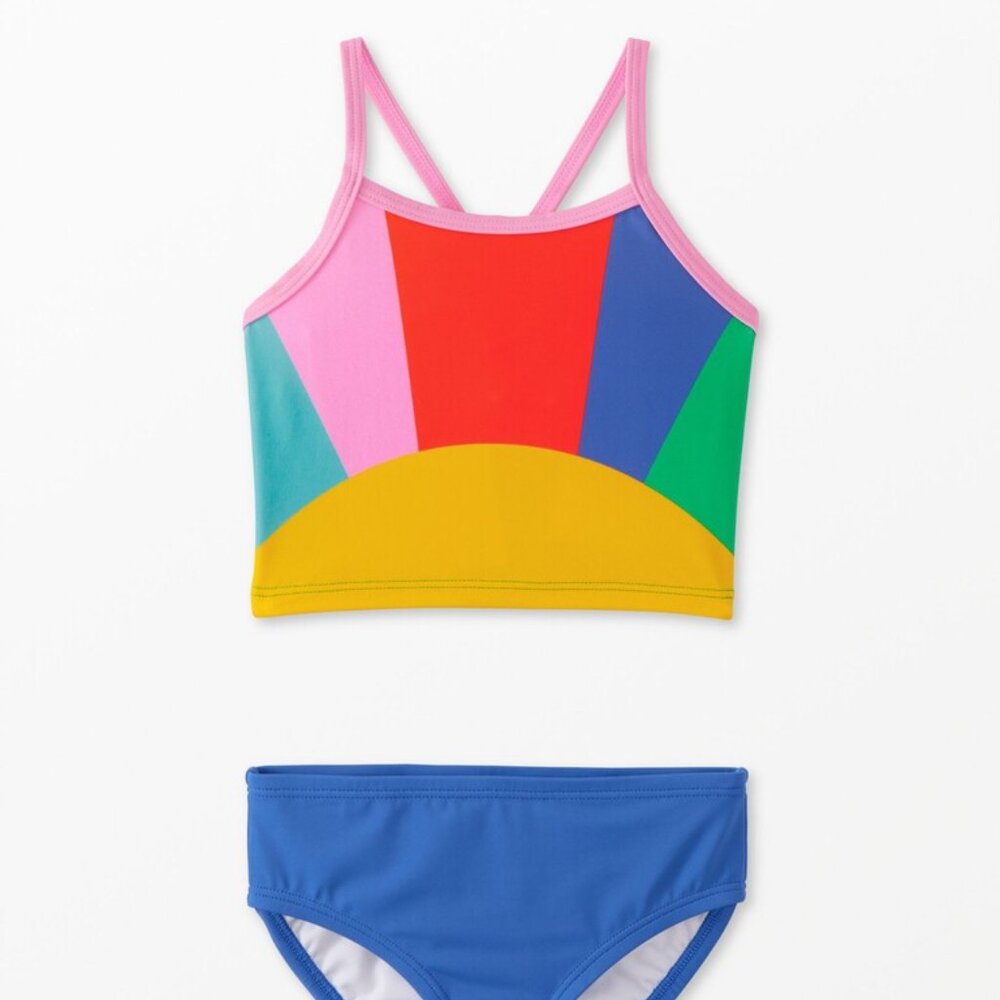 Hanna Andersson Two-Piece Swim Colorblock Horizon Size 140 US 10